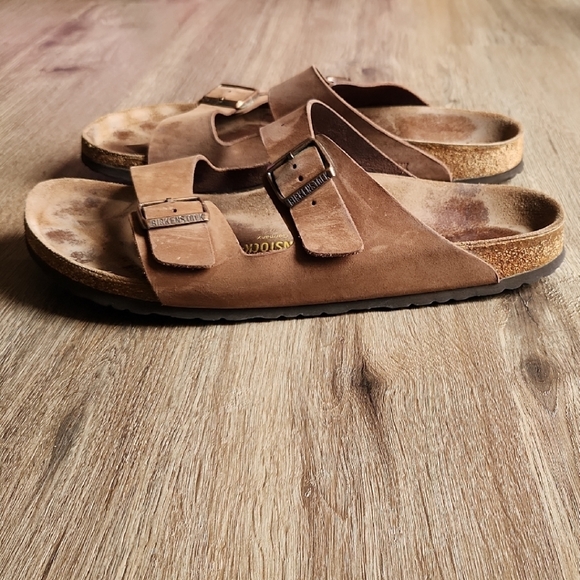 Birkenstock Brown Suede Footbed Slide - Picture 2 of 10